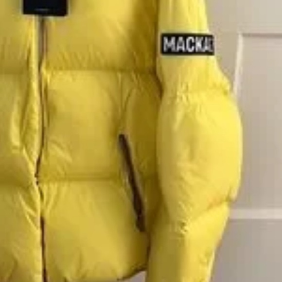 Mackage Yellow Puffer Jacket with Hood Large - Picture 6 of 8